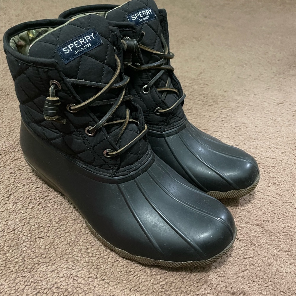 Black Sperry Boots